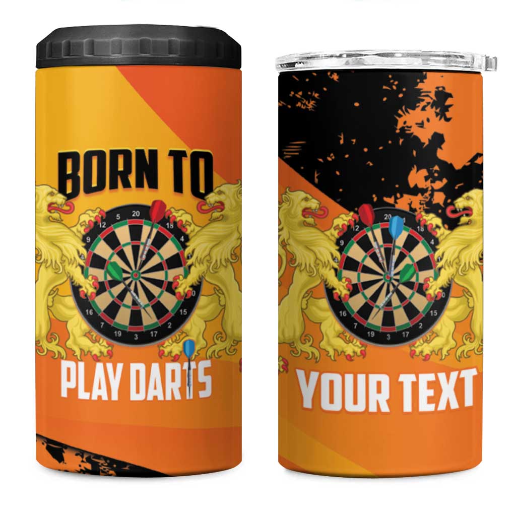 Personalised Netherlands Darts 4 in 1 Can Cooler Tumbler Born To Play Darts Grunge Style - Wonder Print Shop