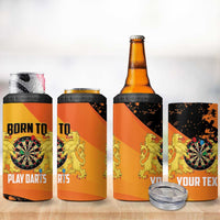 Personalised Netherlands Darts 4 in 1 Can Cooler Tumbler Born To Play Darts Grunge Style - Wonder Print Shop