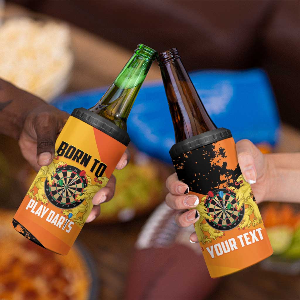 Personalised Netherlands Darts 4 in 1 Can Cooler Tumbler Born To Play Darts Grunge Style - Wonder Print Shop