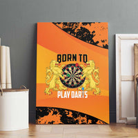 Netherlands Darts Canvas Wall Art Born To Play Darts Grunge Style - Wonder Print Shop