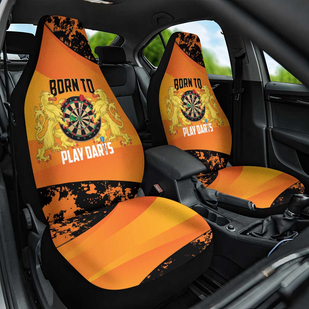 Netherlands Darts Car Seat Cover Born To Play Darts Grunge Style - Wonder Print Shop