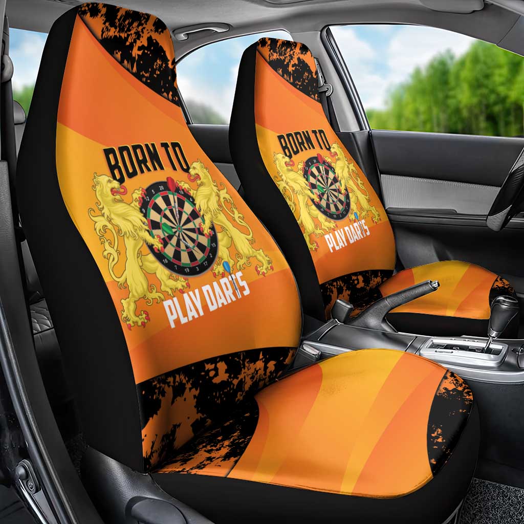 Netherlands Darts Car Seat Cover Born To Play Darts Grunge Style - Wonder Print Shop