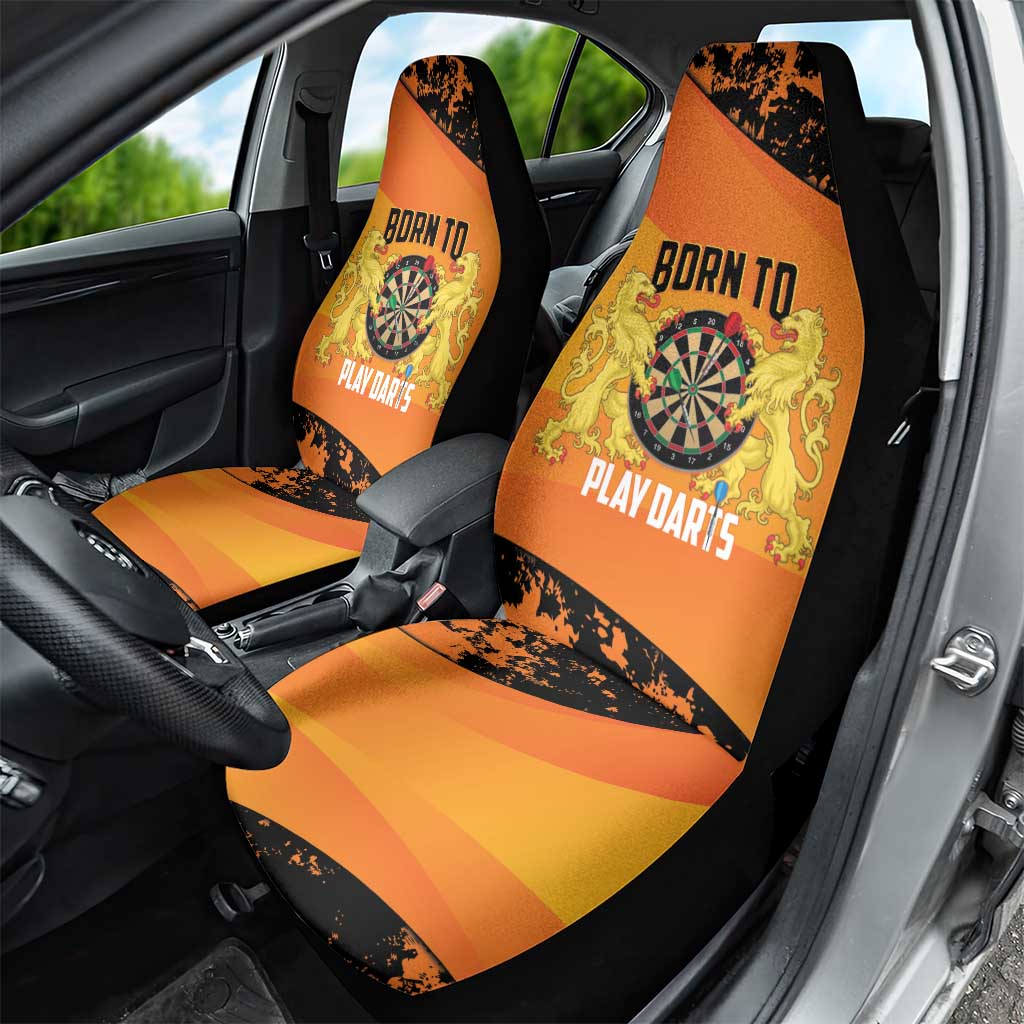 Netherlands Darts Car Seat Cover Born To Play Darts Grunge Style - Wonder Print Shop