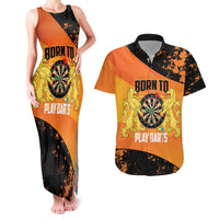 Personalised Netherlands Darts Couples Matching Tank Maxi Dress and Hawaiian Shirt Born To Play Darts Grunge Style - Wonder Print Shop