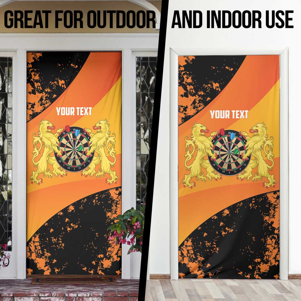 Personalised Netherlands Darts Door Cover Born To Play Darts Grunge Style - Wonder Print Shop