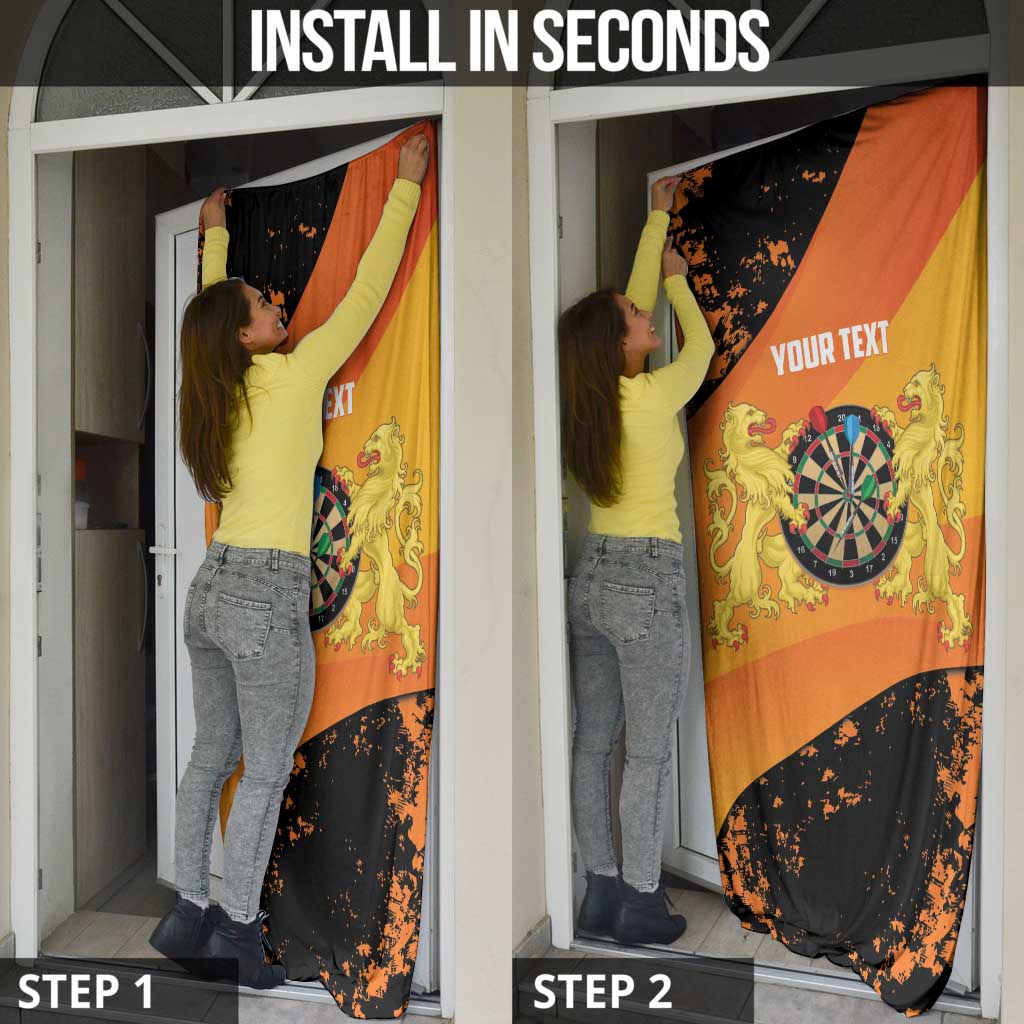 Personalised Netherlands Darts Door Cover Born To Play Darts Grunge Style - Wonder Print Shop