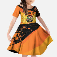 Personalised Netherlands Darts Family Matching Mermaid Dress and Hawaiian Shirt Born To Play Darts Grunge Style - Wonder Print Shop