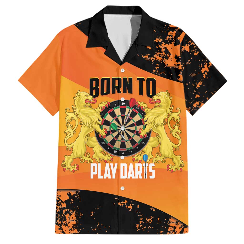 Personalised Netherlands Darts Family Matching Mermaid Dress and Hawaiian Shirt Born To Play Darts Grunge Style - Wonder Print Shop