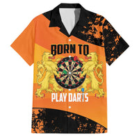 Personalised Netherlands Darts Family Matching Mermaid Dress and Hawaiian Shirt Born To Play Darts Grunge Style - Wonder Print Shop
