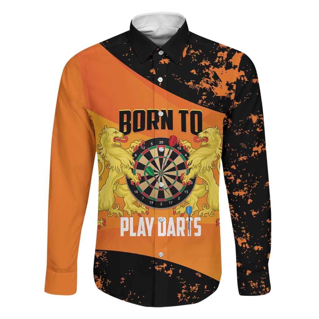 Personalised Netherlands Darts Family Matching Mermaid Dress and Hawaiian Shirt Born To Play Darts Grunge Style - Wonder Print Shop