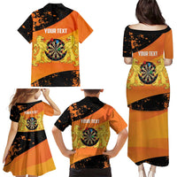 Personalised Netherlands Darts Family Matching Puletasi and Hawaiian Shirt Born To Play Darts Grunge Style - Wonder Print Shop