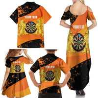 Personalised Netherlands Darts Family Matching Summer Maxi Dress and Hawaiian Shirt Born To Play Darts Grunge Style - Wonder Print Shop