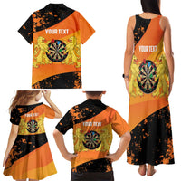 Personalised Netherlands Darts Family Matching Tank Maxi Dress and Hawaiian Shirt Born To Play Darts Grunge Style - Wonder Print Shop