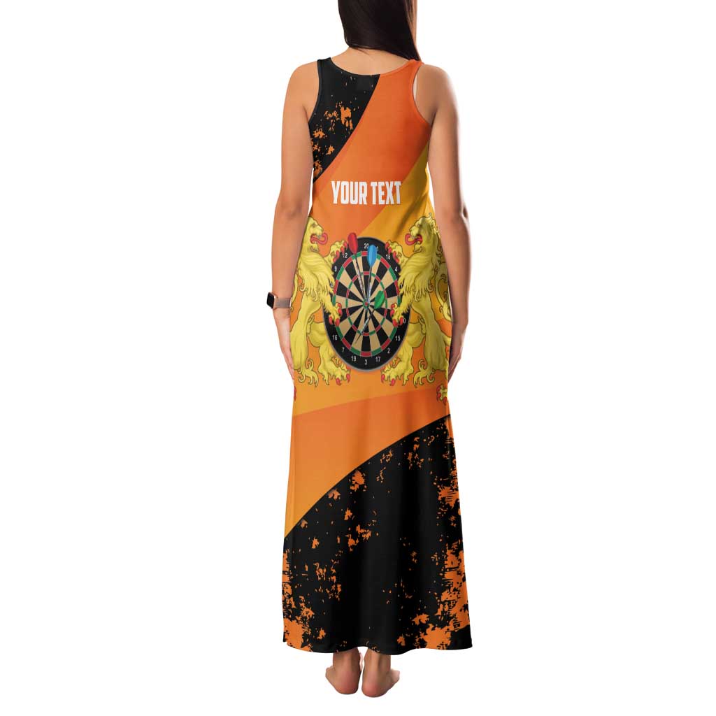 Personalised Netherlands Darts Family Matching Tank Maxi Dress and Hawaiian Shirt Born To Play Darts Grunge Style - Wonder Print Shop