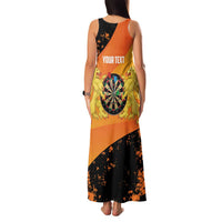 Personalised Netherlands Darts Family Matching Tank Maxi Dress and Hawaiian Shirt Born To Play Darts Grunge Style - Wonder Print Shop
