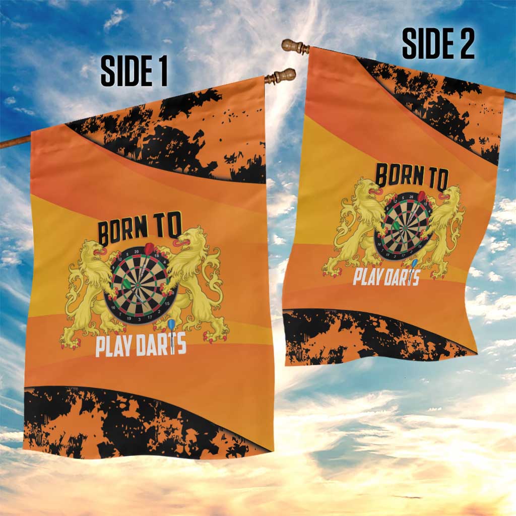 Netherlands Darts Garden Flag Born To Play Darts Grunge Style - Wonder Print Shop
