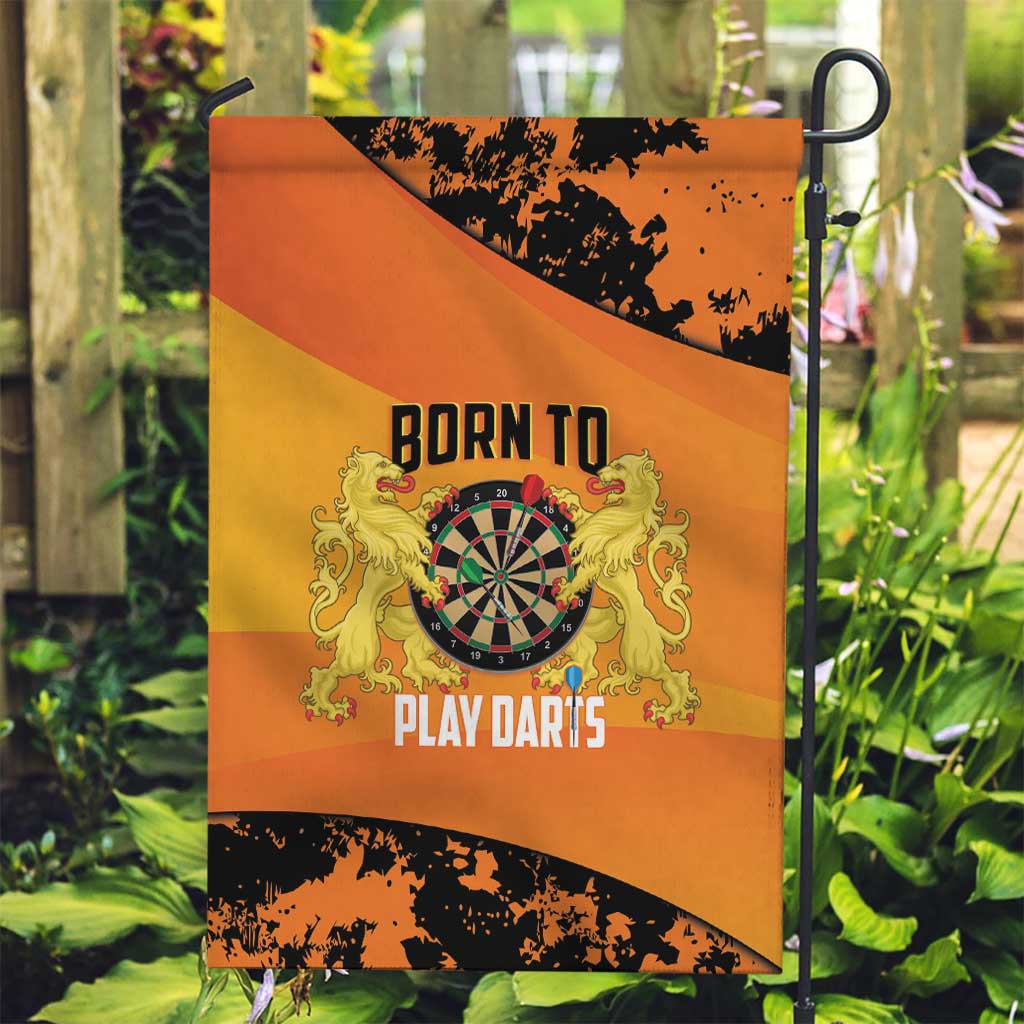 Netherlands Darts Garden Flag Born To Play Darts Grunge Style - Wonder Print Shop