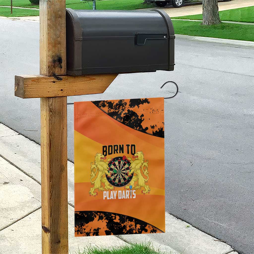 Netherlands Darts Garden Flag Born To Play Darts Grunge Style - Wonder Print Shop