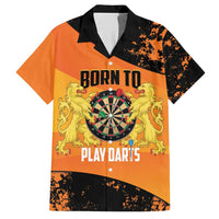 Personalised Netherlands Darts Hawaiian Shirt Born To Play Darts Grunge Style - Wonder Print Shop