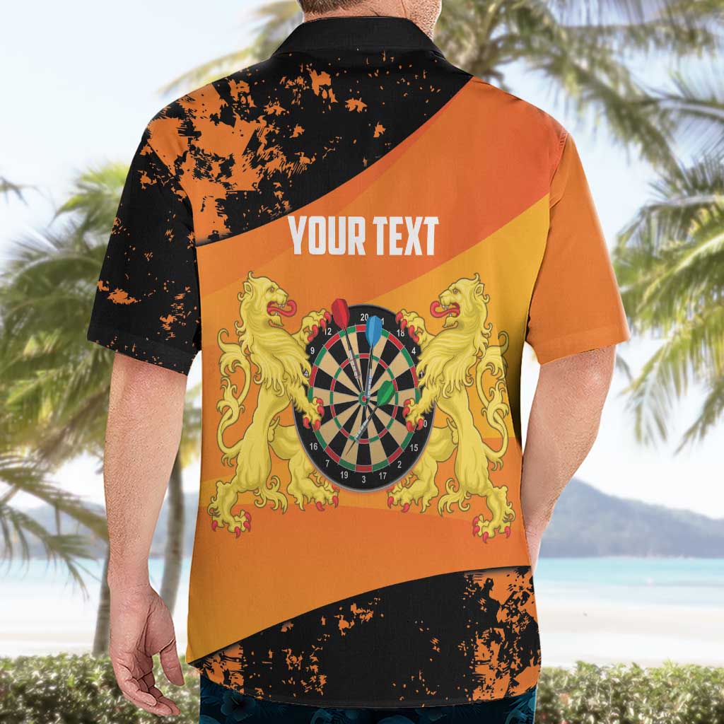 Personalised Netherlands Darts Hawaiian Shirt Born To Play Darts Grunge Style - Wonder Print Shop