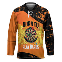 Personalised Netherlands Darts Hockey Jersey Born To Play Darts Grunge Style - Wonder Print Shop