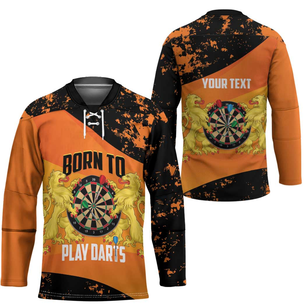 Personalised Netherlands Darts Hockey Jersey Born To Play Darts Grunge Style - Wonder Print Shop