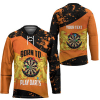 Personalised Netherlands Darts Hockey Jersey Born To Play Darts Grunge Style - Wonder Print Shop