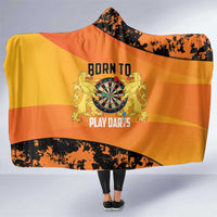 Netherlands Darts Hooded Blanket Born To Play Darts Grunge Style - Wonder Print Shop