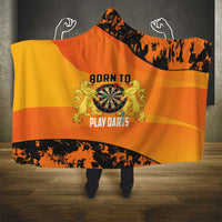Netherlands Darts Hooded Blanket Born To Play Darts Grunge Style - Wonder Print Shop