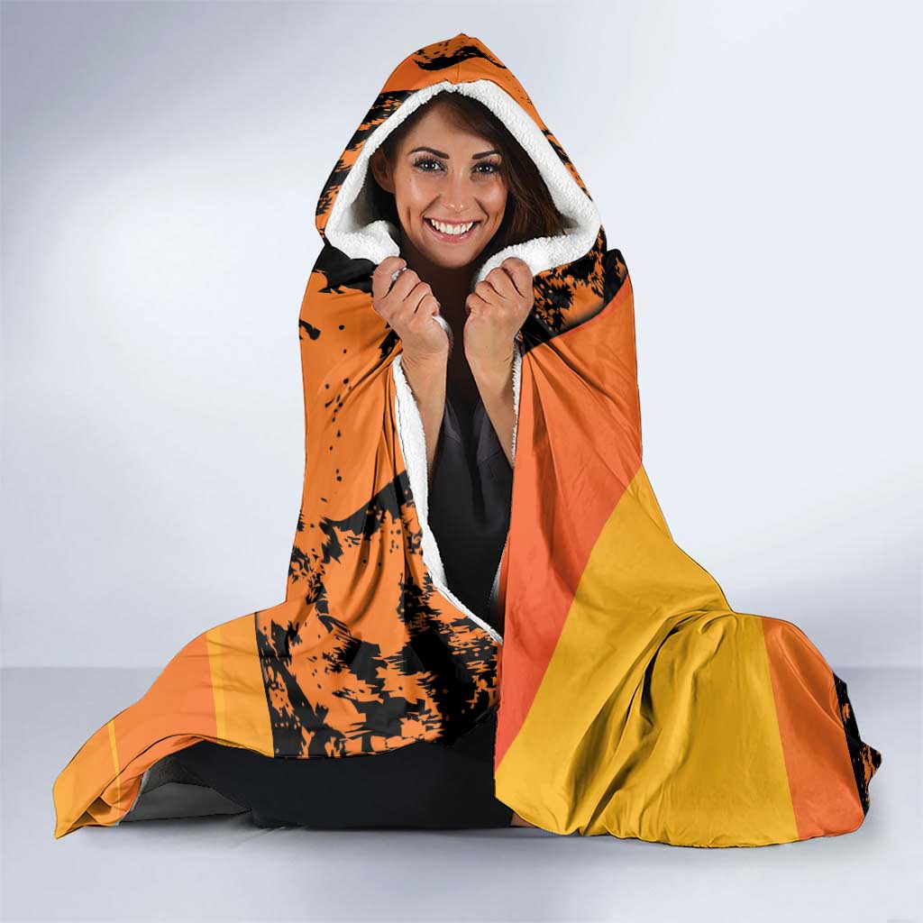 Netherlands Darts Hooded Blanket Born To Play Darts Grunge Style - Wonder Print Shop