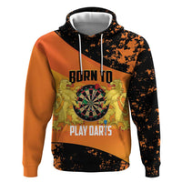 Personalised Netherlands Darts Hoodie Born To Play Darts Grunge Style - Wonder Print Shop