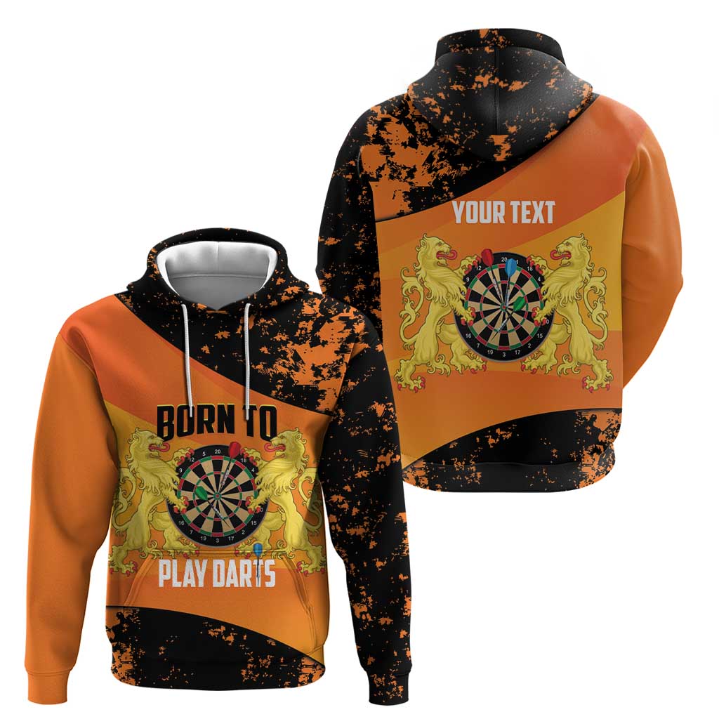 Personalised Netherlands Darts Hoodie Born To Play Darts Grunge Style - Wonder Print Shop