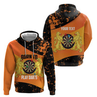 Personalised Netherlands Darts Hoodie Born To Play Darts Grunge Style - Wonder Print Shop