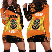 Personalised Netherlands Darts Hoodie Dress Born To Play Darts Grunge Style - Wonder Print Shop