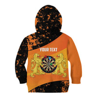 Personalised Netherlands Darts Kid Hoodie Born To Play Darts Grunge Style - Wonder Print Shop