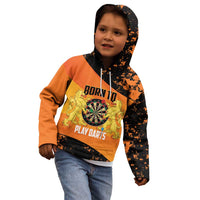 Personalised Netherlands Darts Kid Hoodie Born To Play Darts Grunge Style - Wonder Print Shop