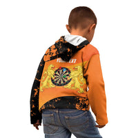 Personalised Netherlands Darts Kid Hoodie Born To Play Darts Grunge Style - Wonder Print Shop