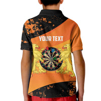 Personalised Netherlands Darts Kid Polo Shirt Born To Play Darts Grunge Style - Wonder Print Shop