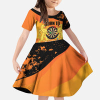 Personalised Netherlands Darts Kid Short Sleeve Dress Born To Play Darts Grunge Style - Wonder Print Shop