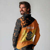 Personalised Netherlands Darts Long Sleeve Polo Shirt Born To Play Darts Grunge Style - Wonder Print Shop