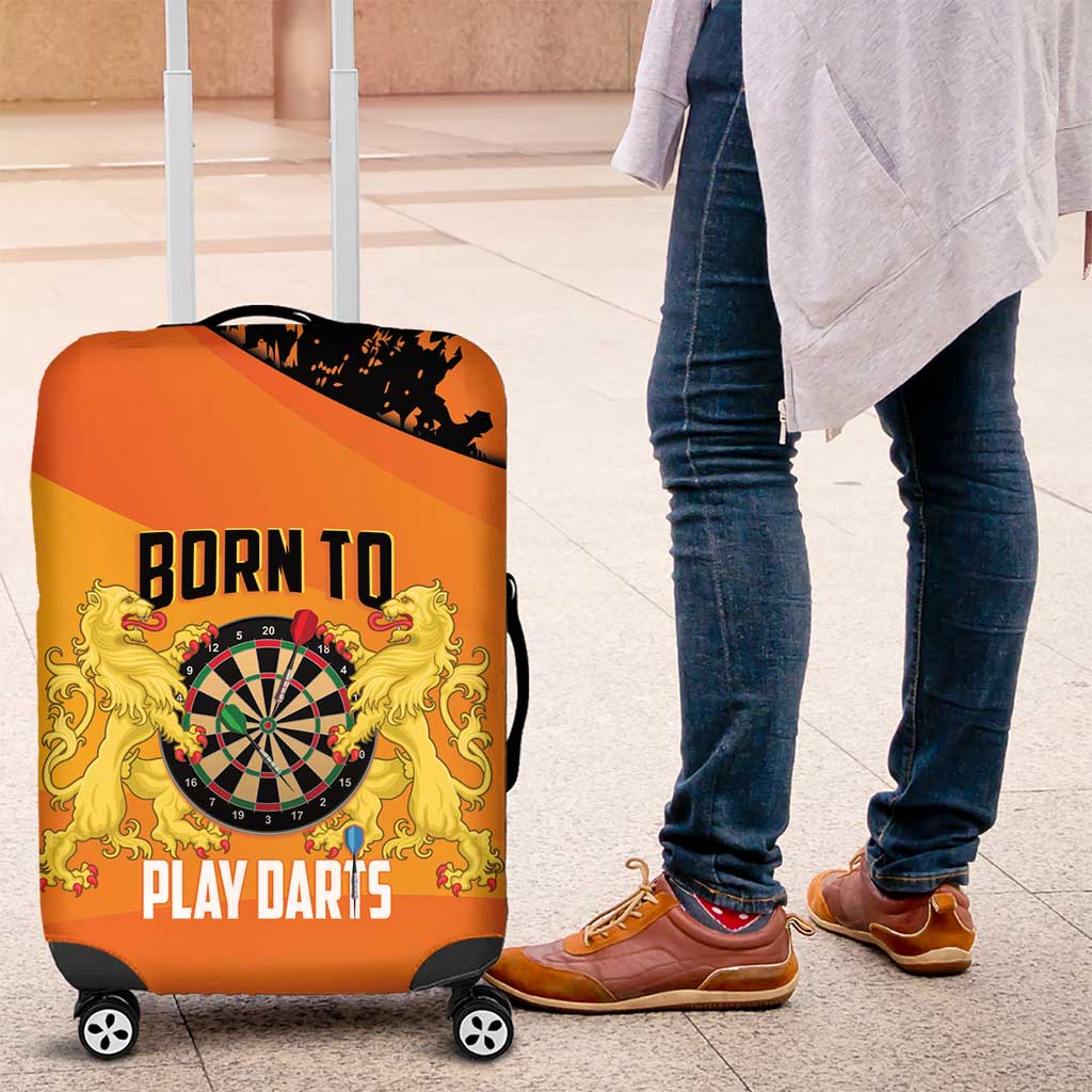 Netherlands Darts Luggage Cover Born To Play Darts Grunge Style - Wonder Print Shop