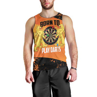 Personalised Netherlands Darts Men Tank Top Born To Play Darts Grunge Style - Wonder Print Shop