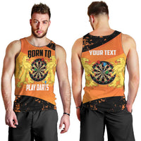 Personalised Netherlands Darts Men Tank Top Born To Play Darts Grunge Style - Wonder Print Shop