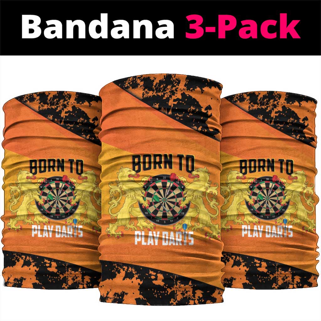 Netherlands Darts Neck Gaiter Born To Play Darts Grunge Style - Wonder Print Shop