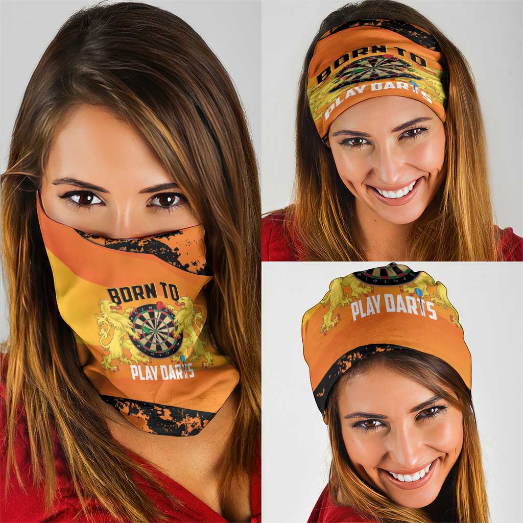 Netherlands Darts Neck Gaiter Born To Play Darts Grunge Style - Wonder Print Shop