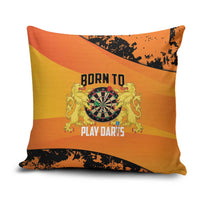 Netherlands Darts Pillow Cover Born To Play Darts Grunge Style - Wonder Print Shop