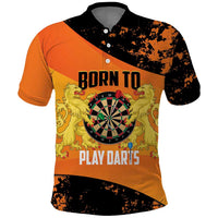 Personalised Netherlands Darts Polo Shirt Born To Play Darts Grunge Style - Wonder Print Shop