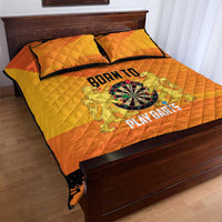 Netherlands Darts Quilt Bed Set Born To Play Darts Grunge Style - Wonder Print Shop