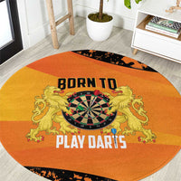 Netherlands Darts Round Carpet Born To Play Darts Grunge Style - Wonder Print Shop
