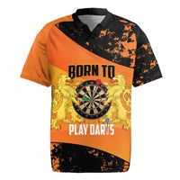 Personalised Netherlands Darts Rugby Jersey Born To Play Darts Grunge Style - Wonder Print Shop